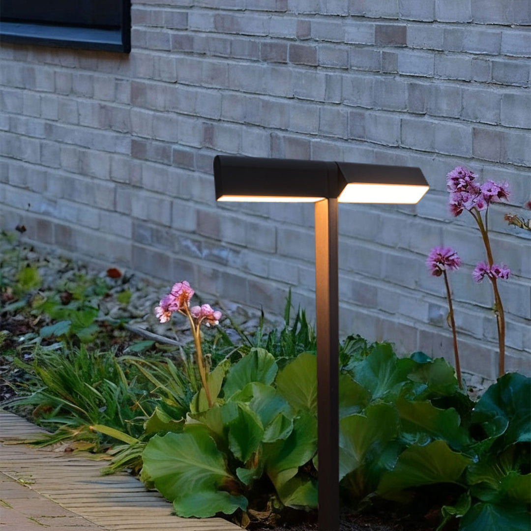 Dual-Arm Outdoor Lawn Path Post Light