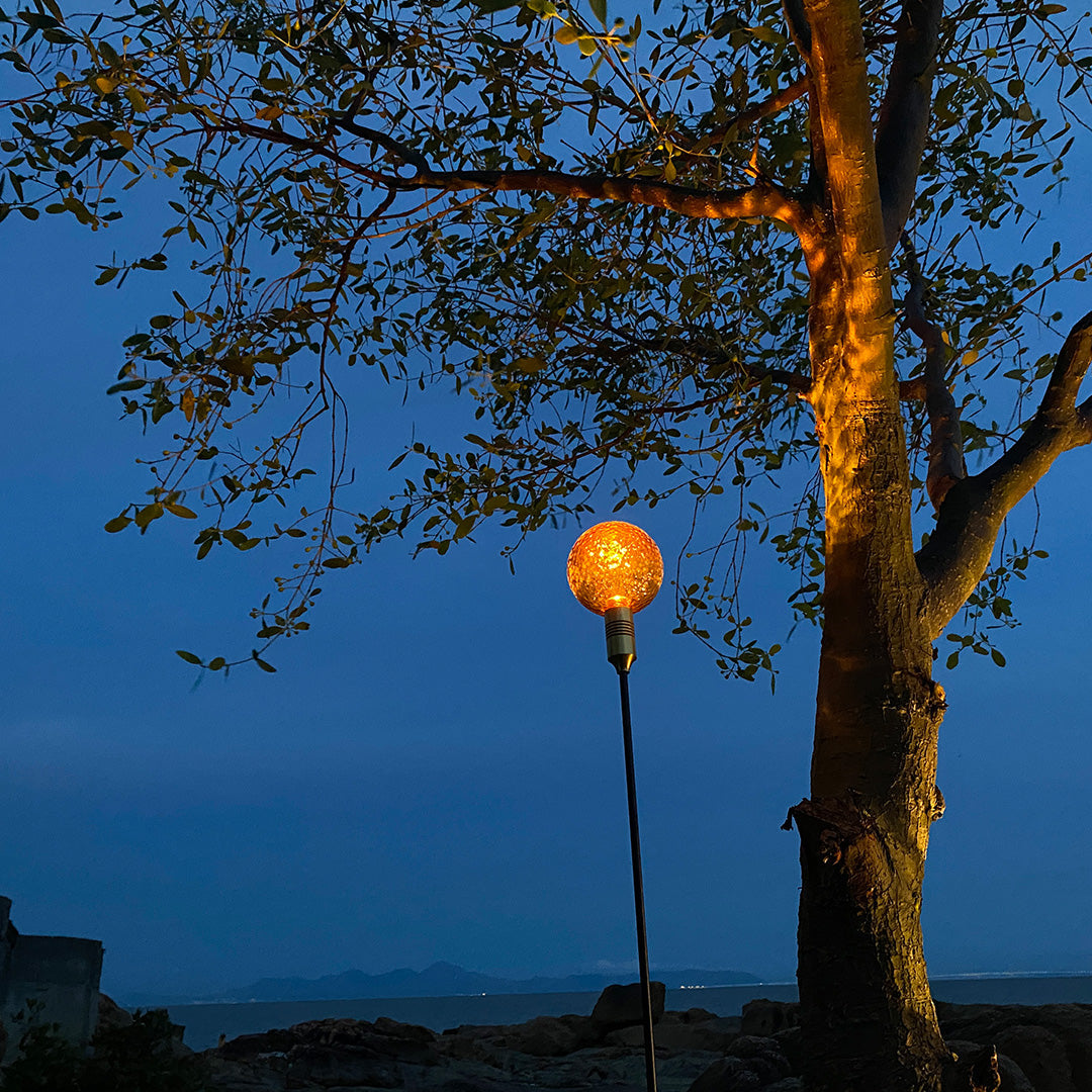 Tinted Glass Sphere Garden Path Light